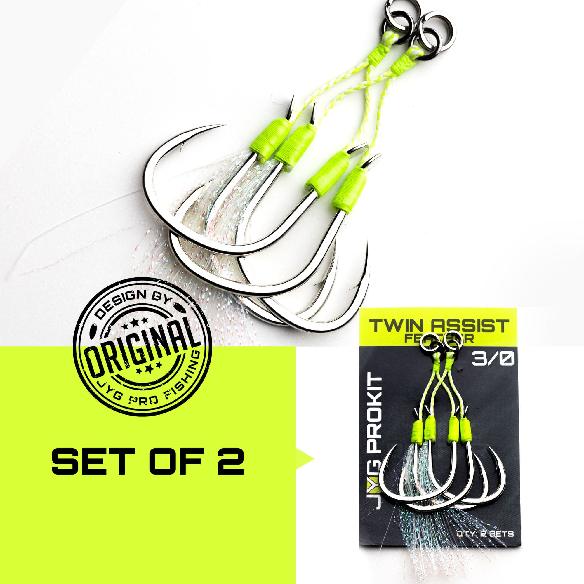 FishJig Double Feather Pair Assist Hooks For Jigging And Peche From Cftde,  $12.33