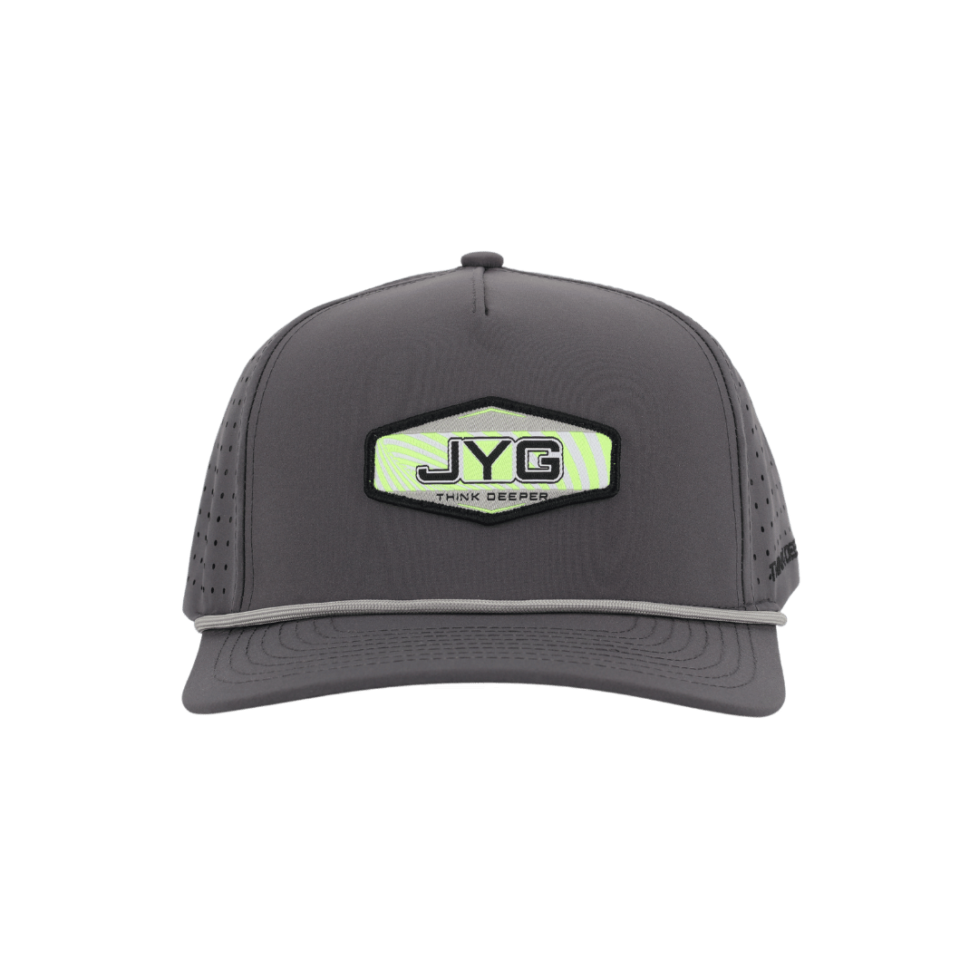 JYG PRO GRAY ROPE DARK GRAY 5 PANEL SNAPBACK HAT