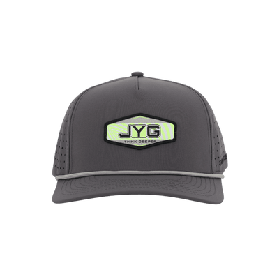 JYG PRO GRAY ROPE DARK GRAY 5 PANEL SNAPBACK HAT