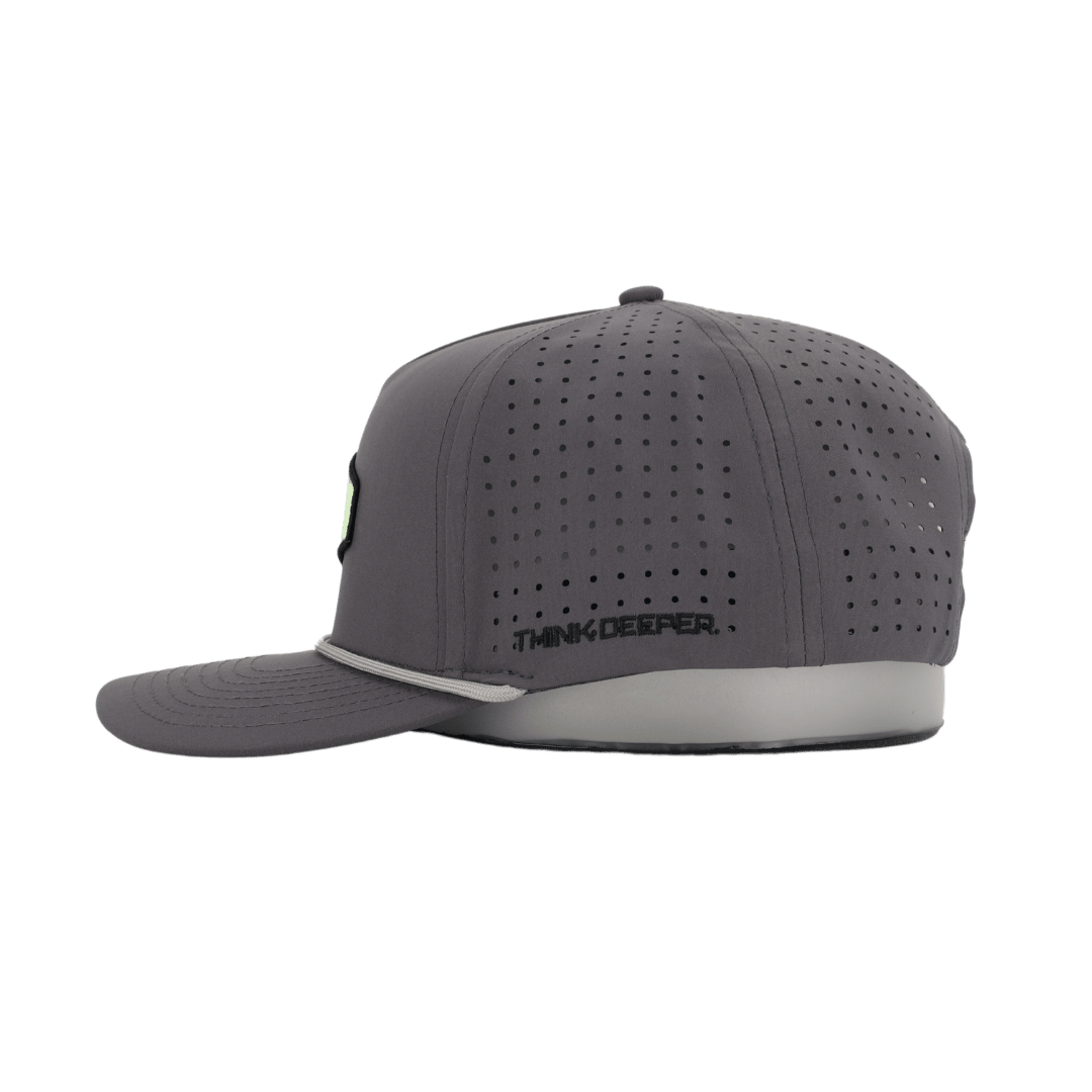 JYG PRO GRAY ROPE DARK GRAY 5 PANEL SNAPBACK HAT