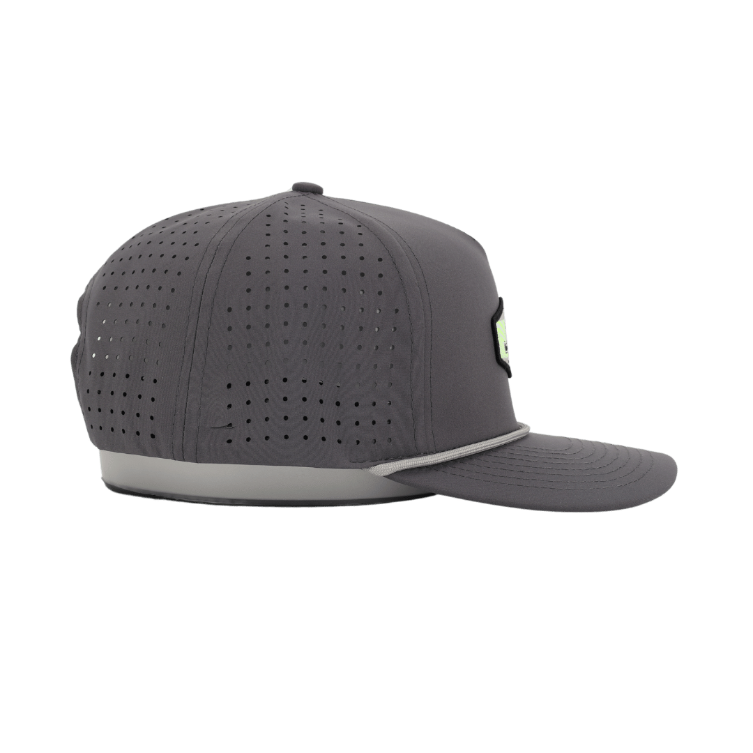 JYG PRO GRAY ROPE DARK GRAY 5 PANEL SNAPBACK HAT