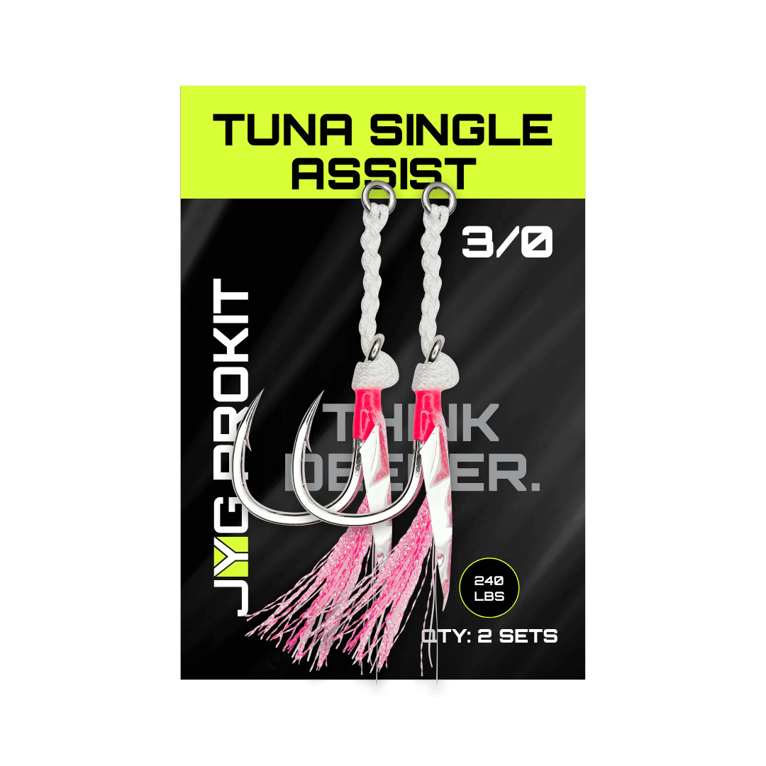 OCEAN CAT Assist Hooks For Jigging - Butterfly Glow Jigs, Size 2/0-5/0, Pre-Rigged - View #5