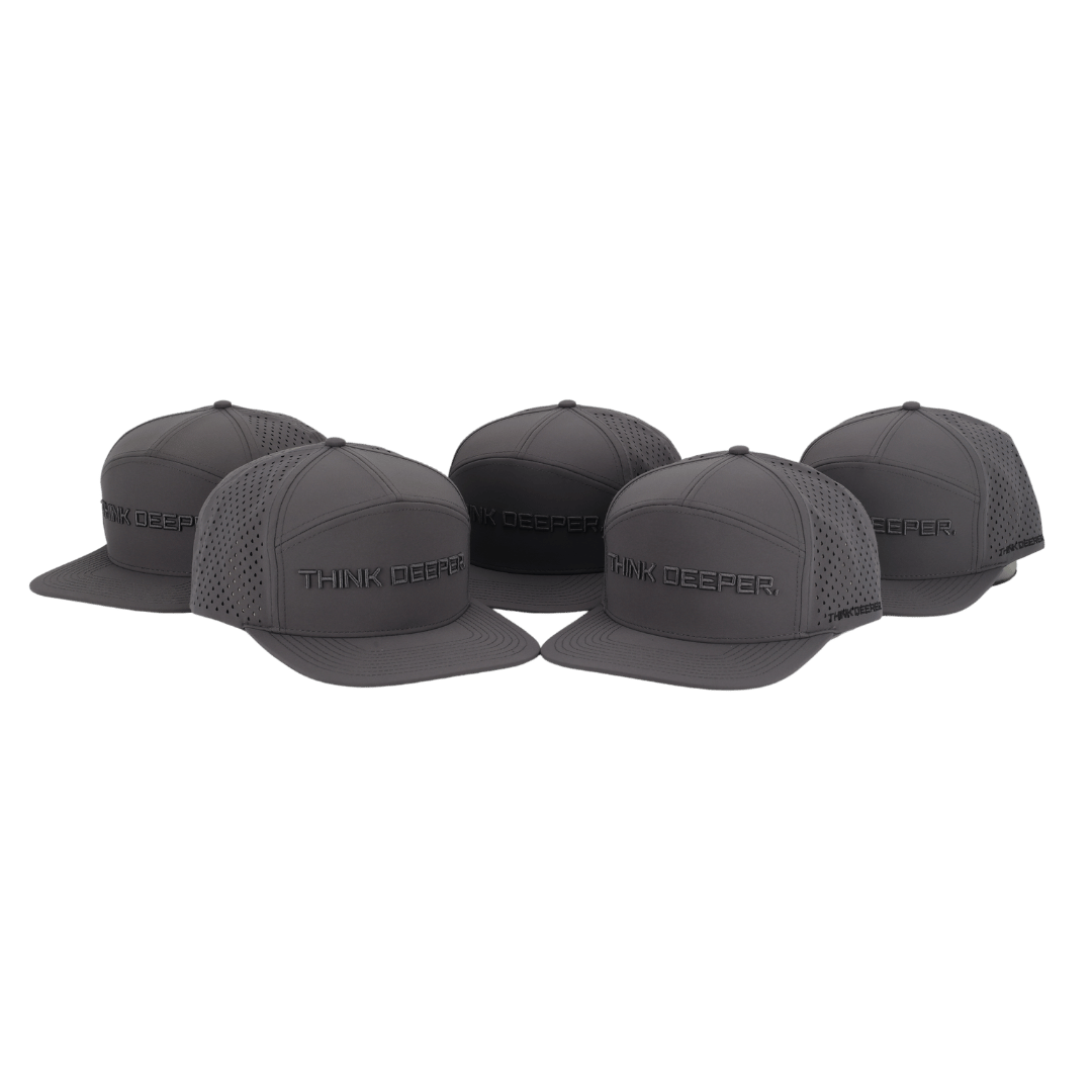 JYG PRO THINK DEEP DARK GRAY 7 PANEL SNAPBACK HAT