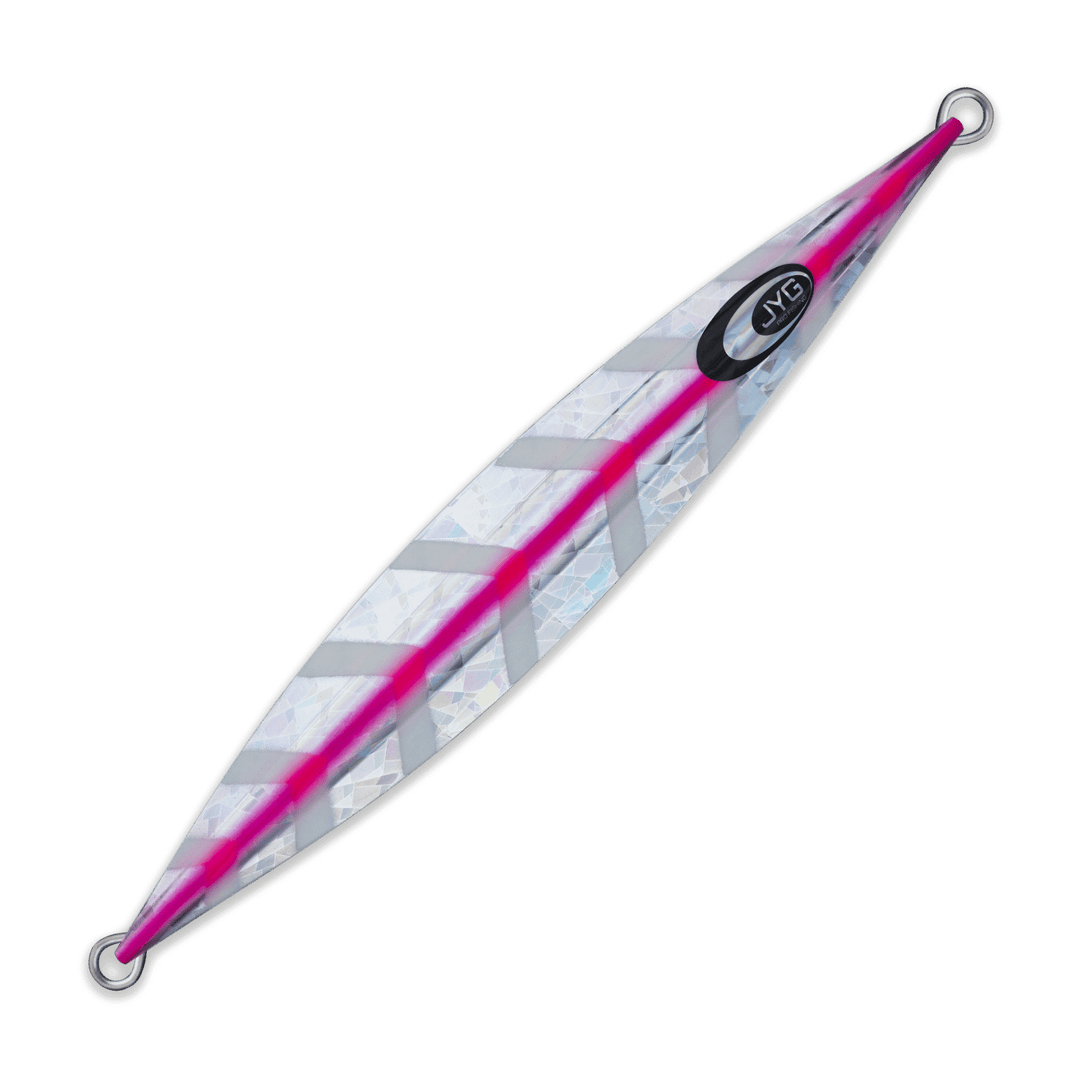 DEEP Collection slow pitch jig in pink, unrigged jig with stable descent and wire-through core