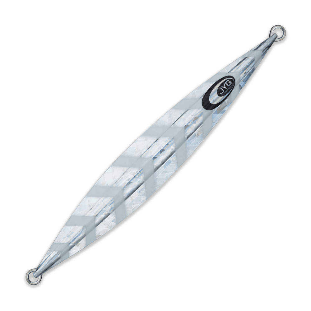 DEEP Collection slow pitch jig in silver, unrigged slow pitch jig with flutter motion and stability