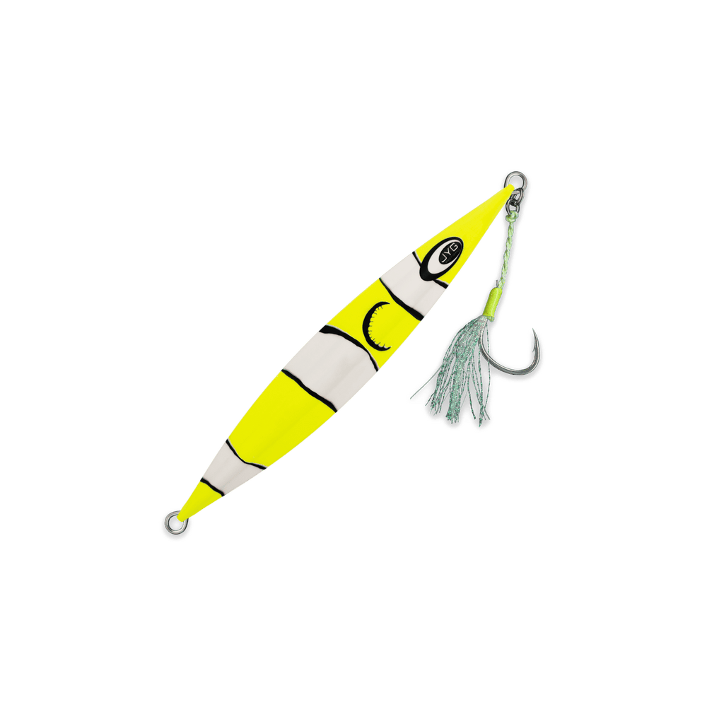 DEEP LIVE MICRO slow pitch jig, Chartreuse Clown, rigged