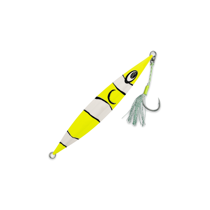 DEEP LIVE MICRO slow pitch jig, Chartreuse Clown, rigged
