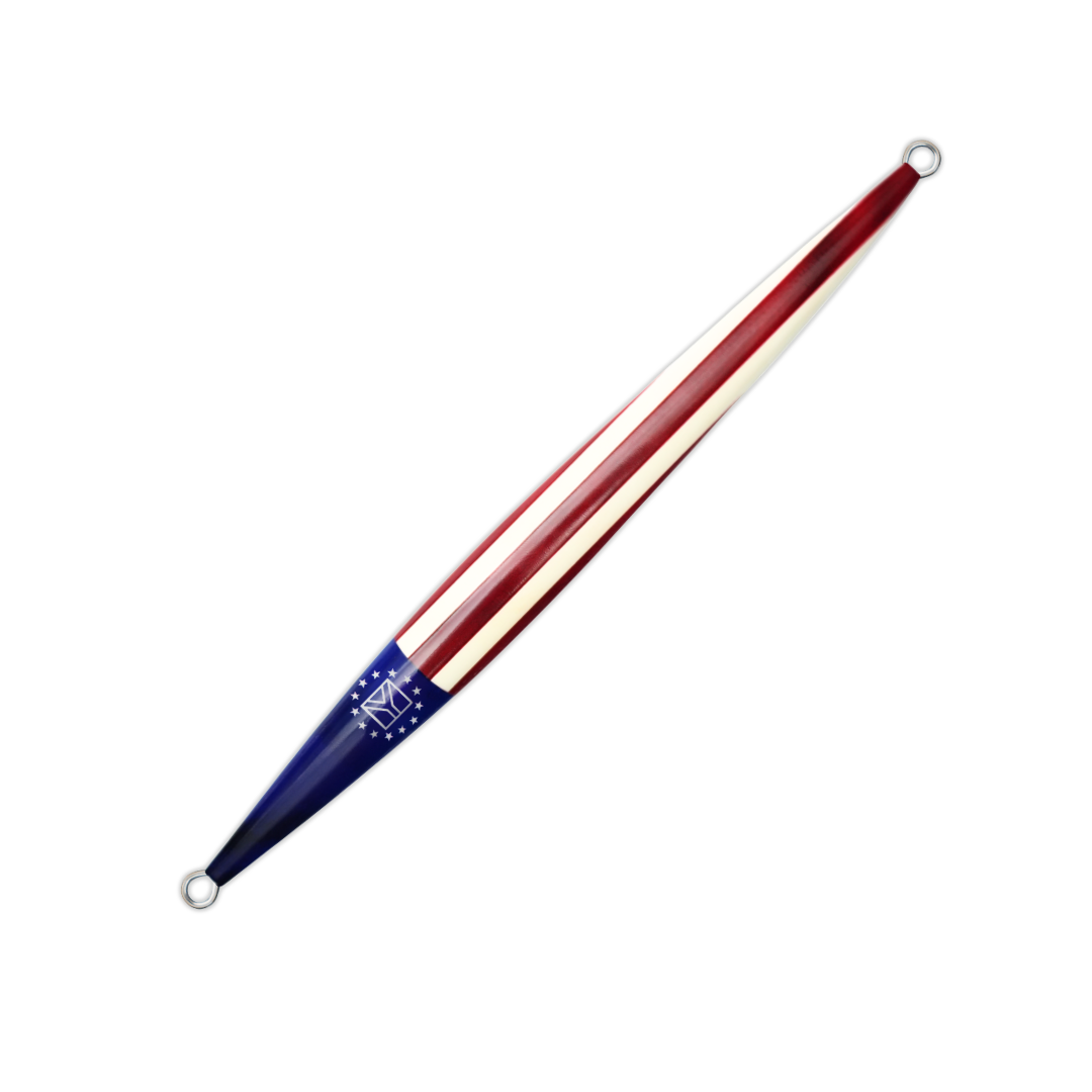 STRYKE 240g INDEPENDENCE slow pitch jig - USA stars and stripes finish