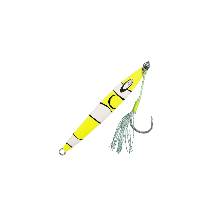 SEMY LIVE MICRO slow pitch jig, Chartreuse Clown, rigged