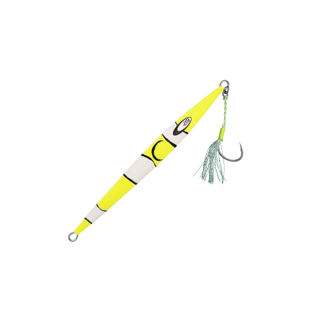 STRYKE LIVE MICRO slow pitch jig, Chartreuse Clown, rigged