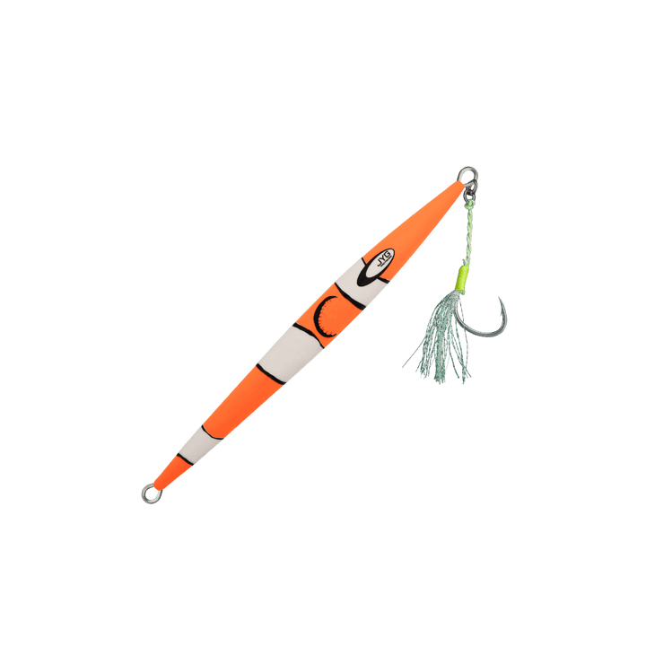 STRYKE LIVE MICRO slow pitch jig, Orange Clown, rigged