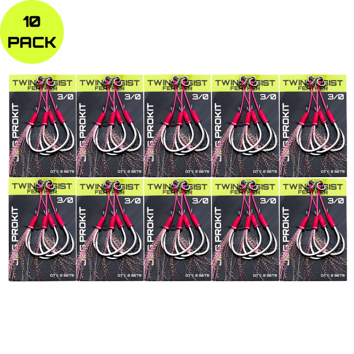 TWIN ASSIST HOOKS PINK FEATHER