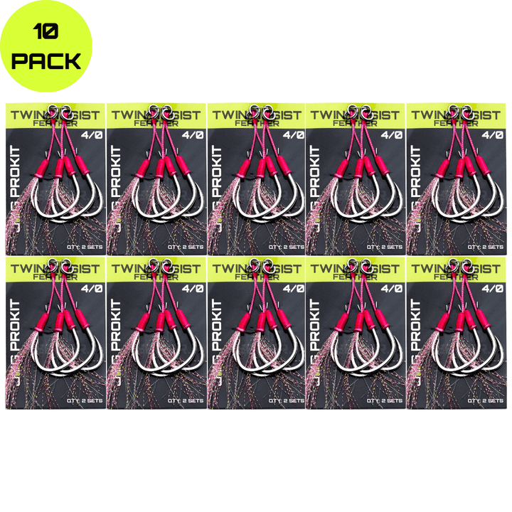 TWIN ASSIST HOOKS PINK FEATHER