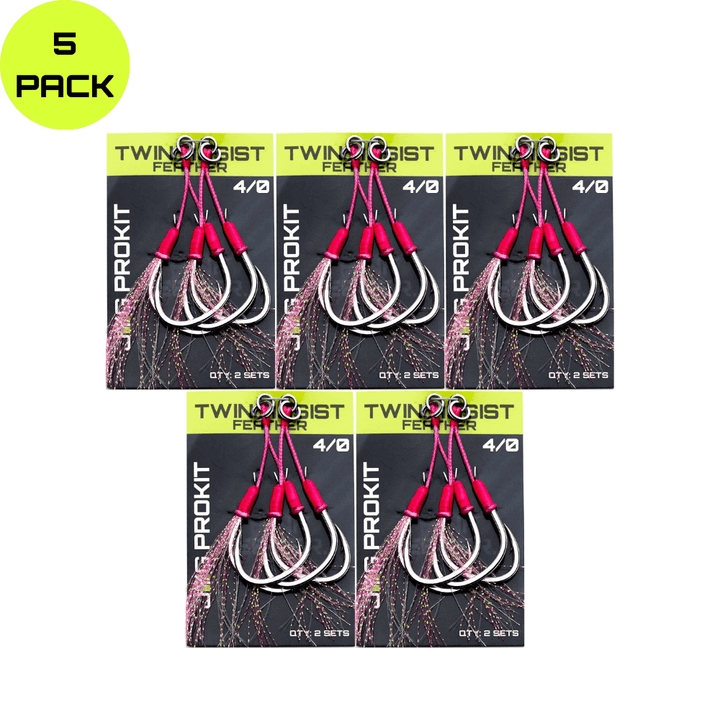 TWIN ASSIST HOOKS PINK FEATHER