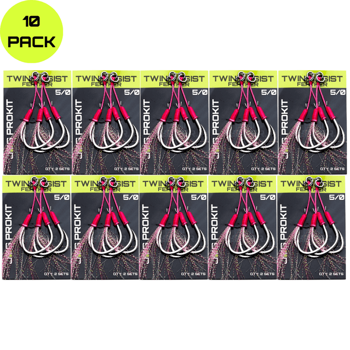 TWIN ASSIST HOOKS PINK FEATHER