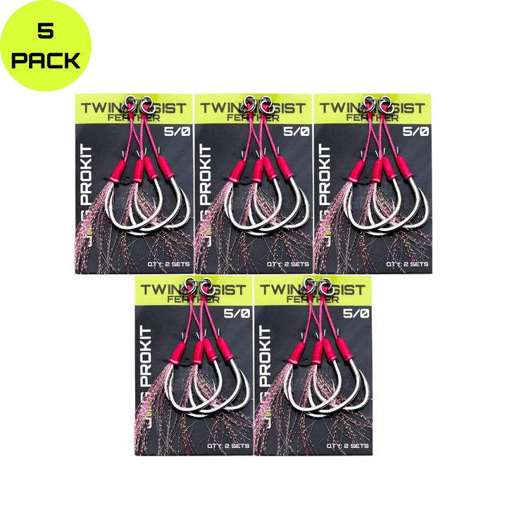TWIN ASSIST HOOKS PINK FEATHER
