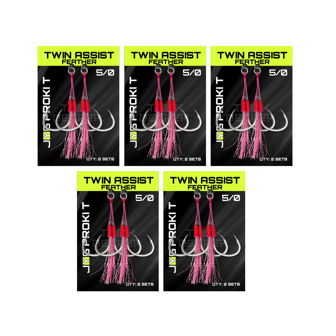 ANZUELOS TWIN ASSIST ROSA (PLUMA)