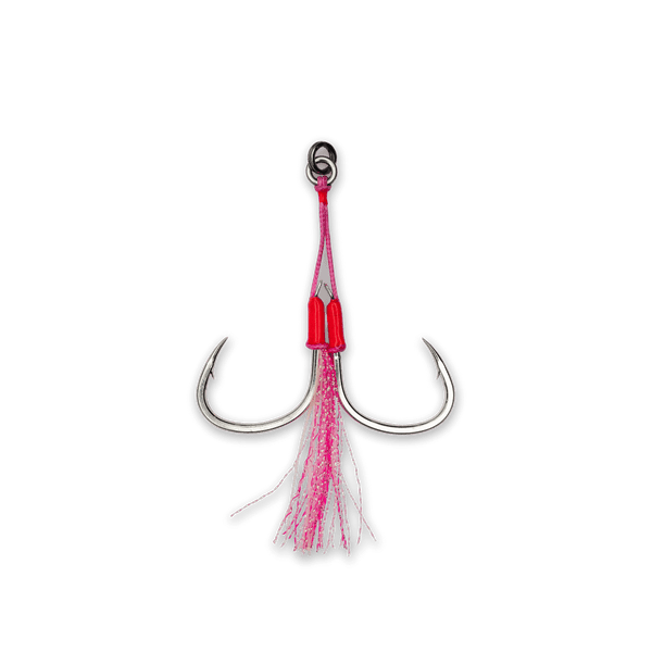Twin Assist Hooks Pink (FEATHER) 3/0