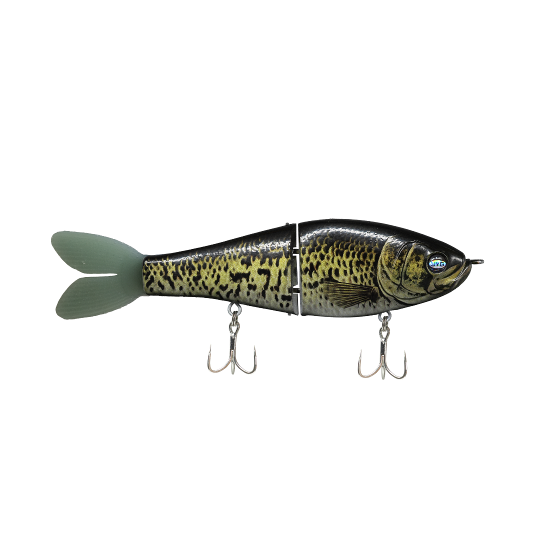 JYG Pro GLYDE 8 inch resin glidebait in Crappie color