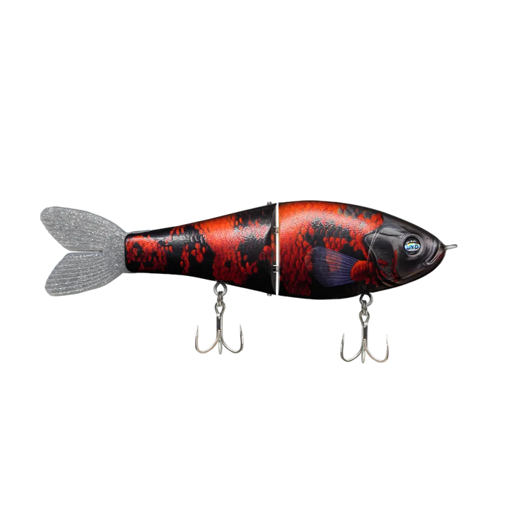 JYG Pro GLYDE 8 inch resin glidebait in Tiger Oscar color