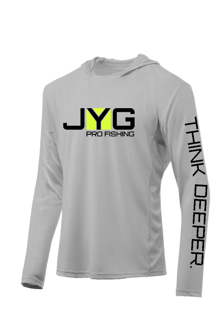 JYG Pro Hooded Fishing Shirt Grey Size Small | Chaos Fishing