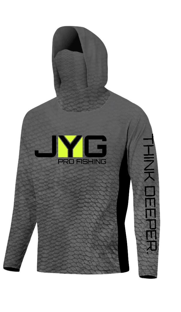 HOODED FISHING SHIRT WITH FACEMASK - DARK GREY